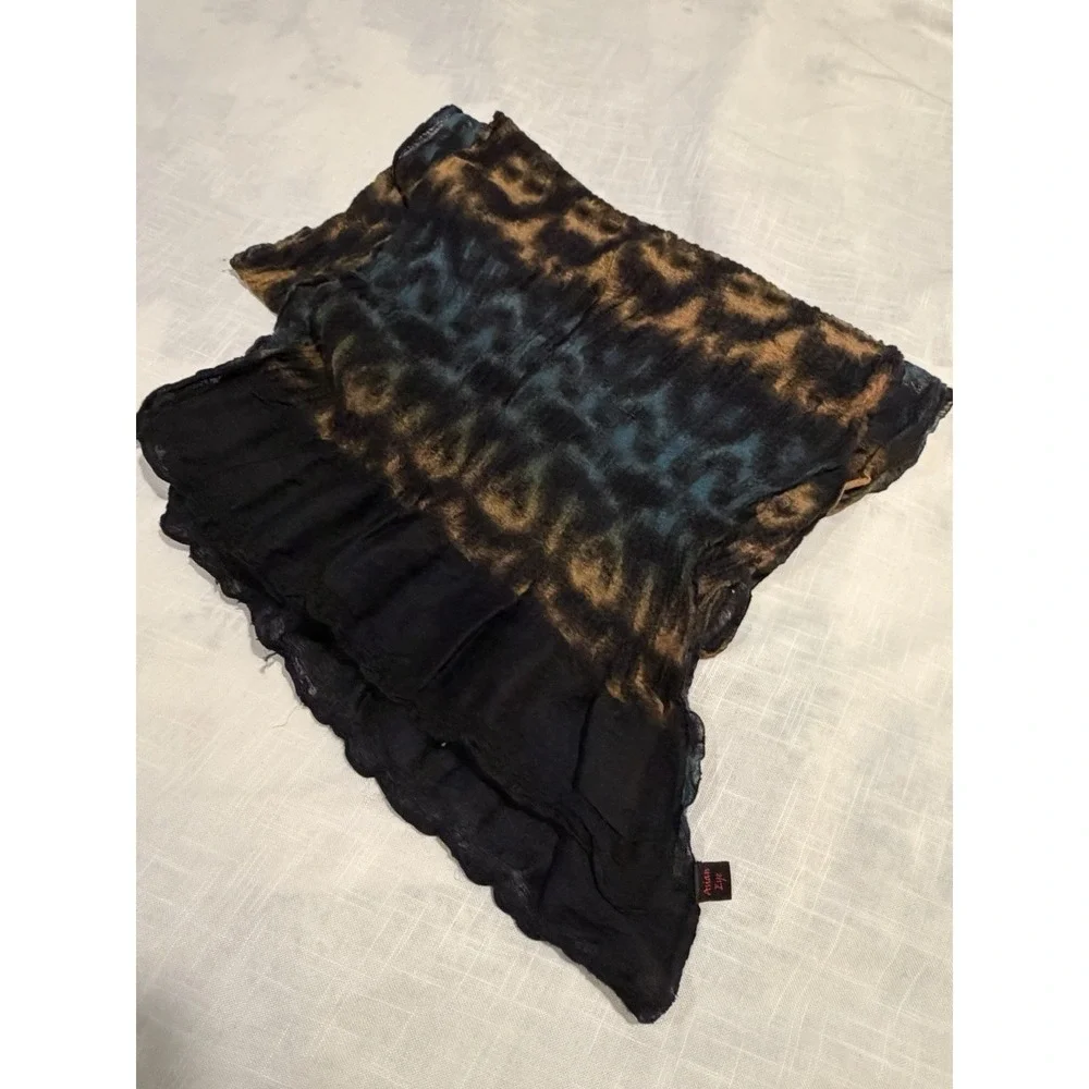 Asian Eye Soft Wool Silk Blend‎ Rectangle Scarf Shawl 61